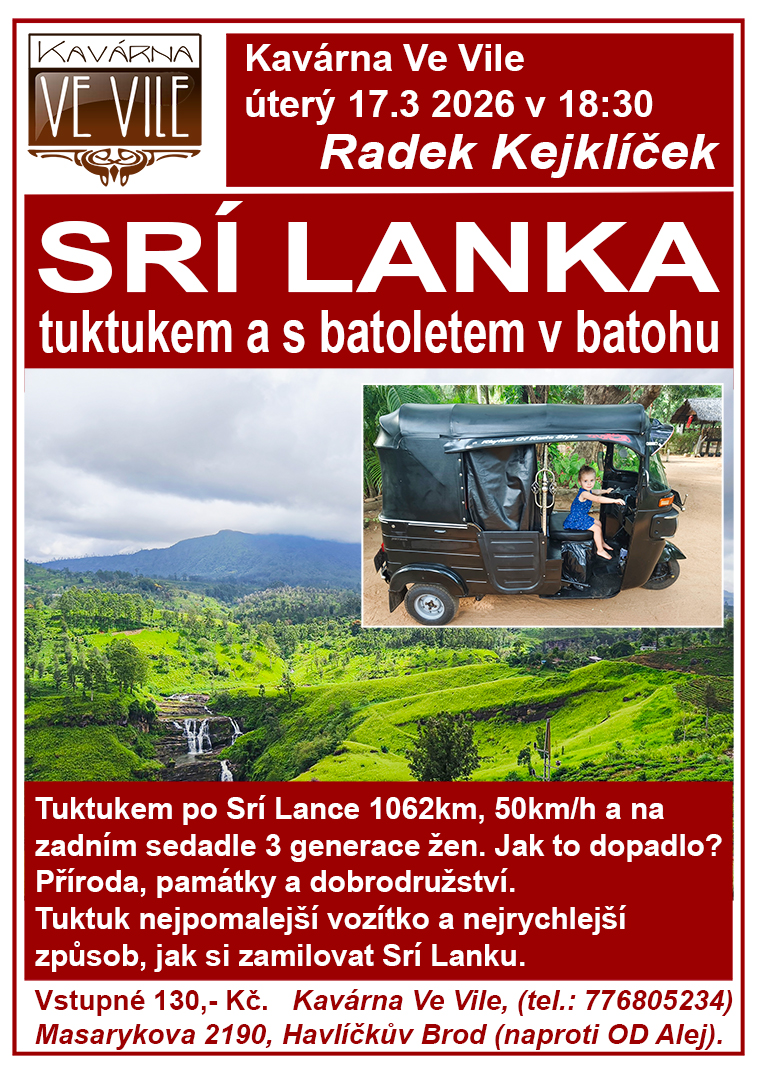 SRÍ LANKA - TUKTUKEM S BATOLETEM V BATOHU. Cestovatelská beseda